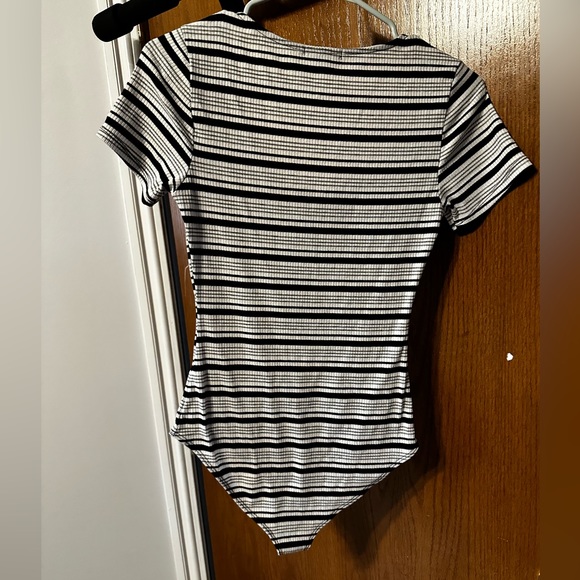 Charlotte Russe Striped Bodysuit - Picture 2 of 3